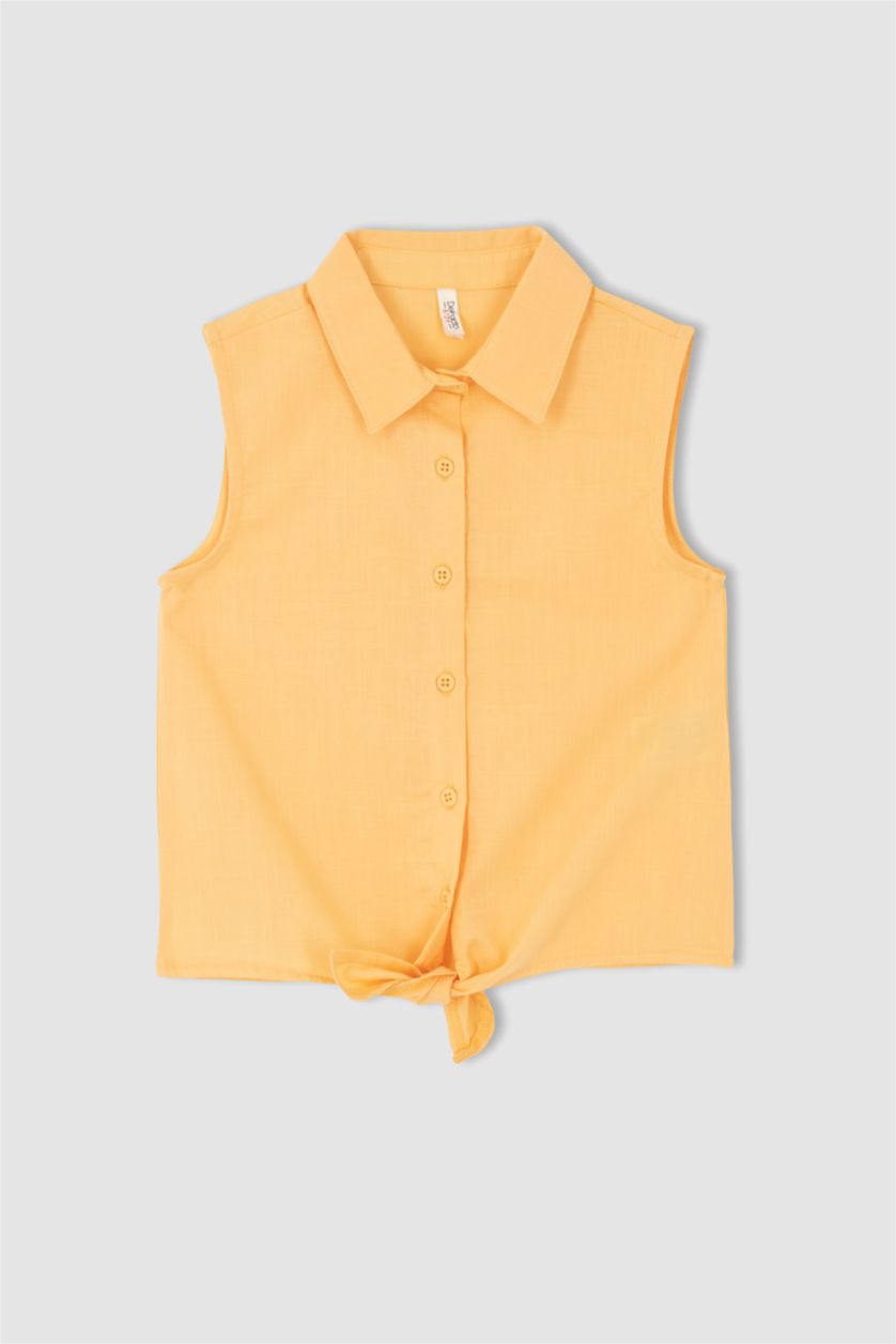 GIRLS & TEENS Salmon Regular Fit Short Sleeve Shirt