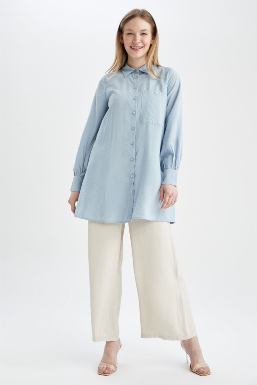 FEMME Beige Clair Pantalon large en viscose