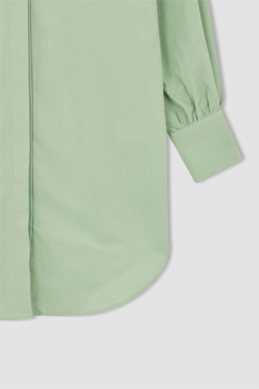 WOMAN Mint Relax Fit Poplin Shirt Collar Long Sleeve Tunic
