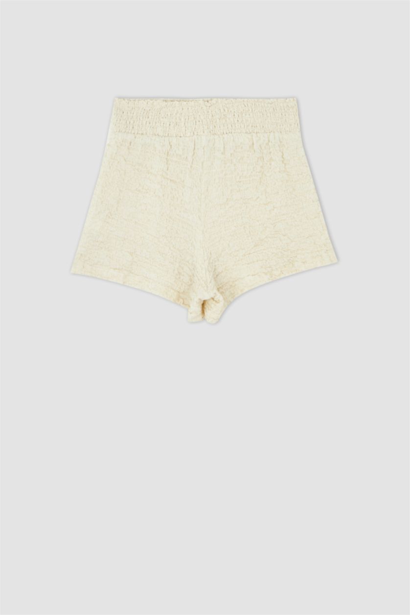 Kadın Ekru Bürümcük Şort