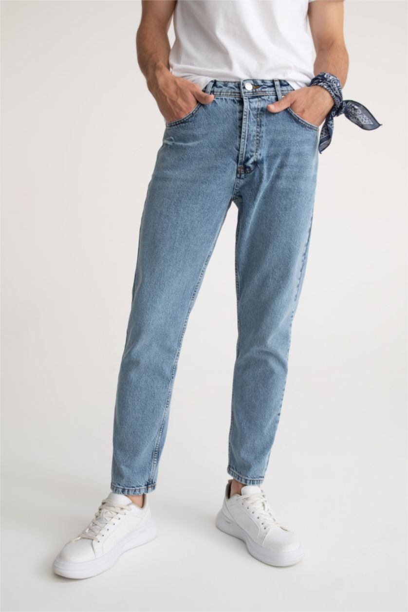 HOMME Bleu Coupe Slım Des Années 90