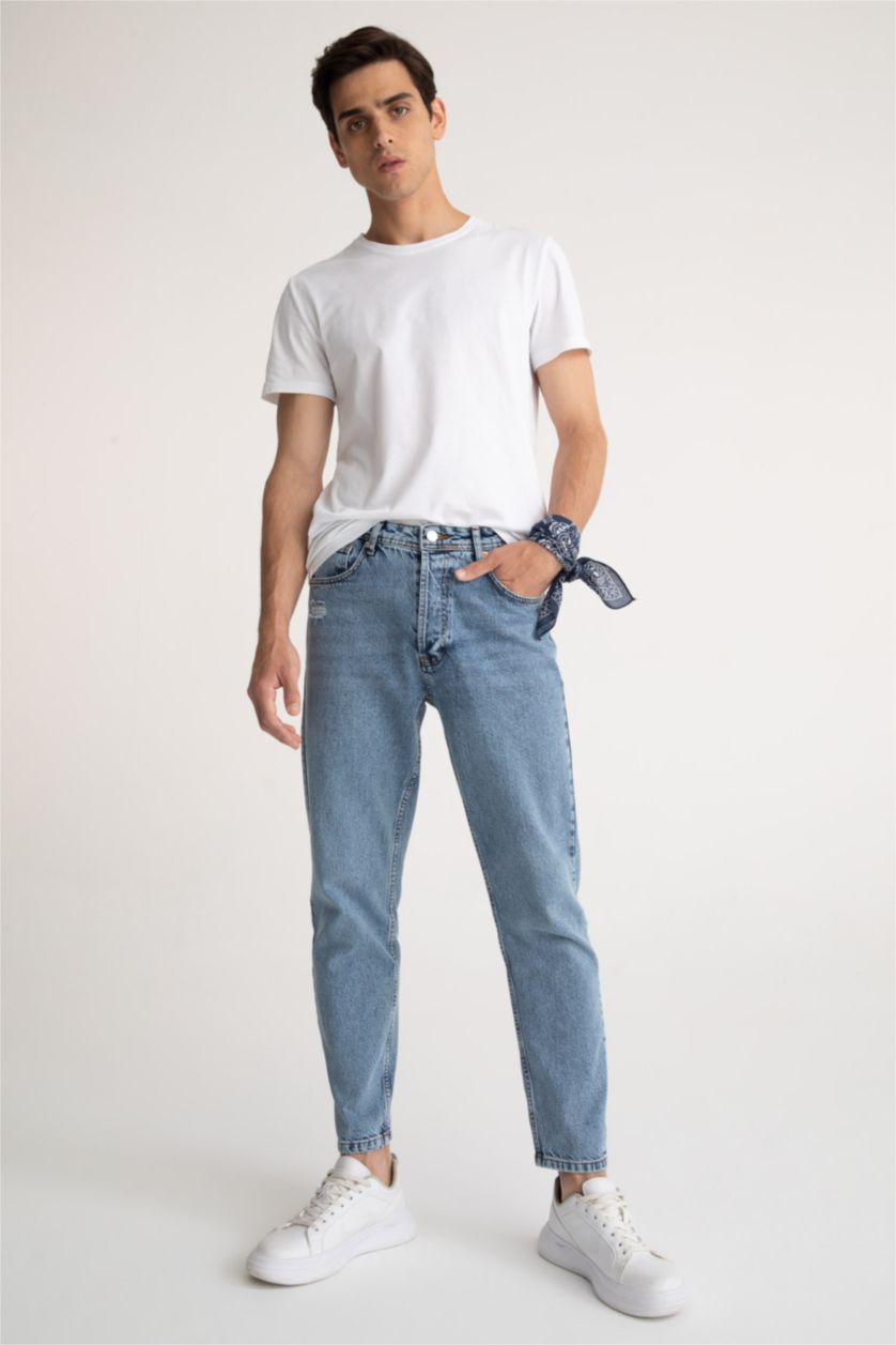 HOMME Bleu Coupe Slım Des Années 90