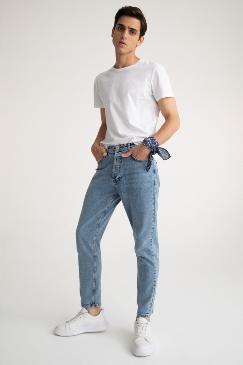 HOMME Bleu Coupe Slım Des Années 90