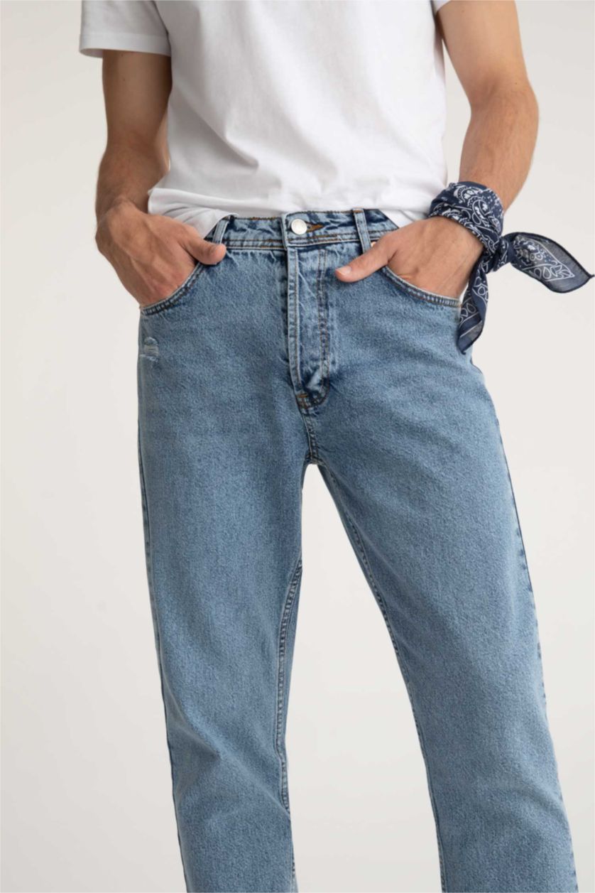 HOMME Bleu Coupe Slım Des Années 90