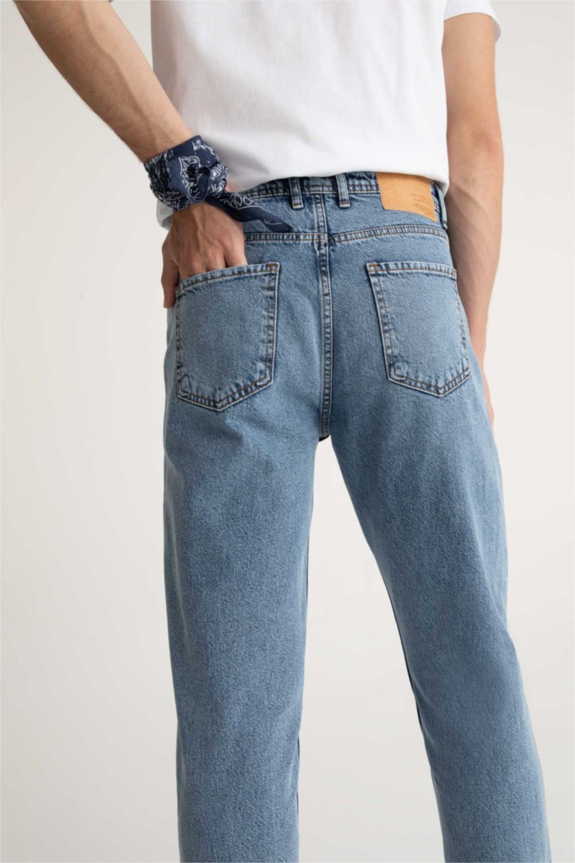 HOMME Bleu Coupe Slım Des Années 90