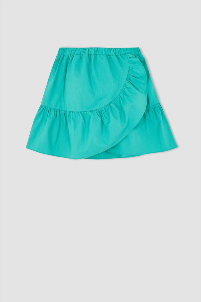 GIRLS & TEENS Turquoise Girl Regular Fit Elasticated Waist Mini Skirt