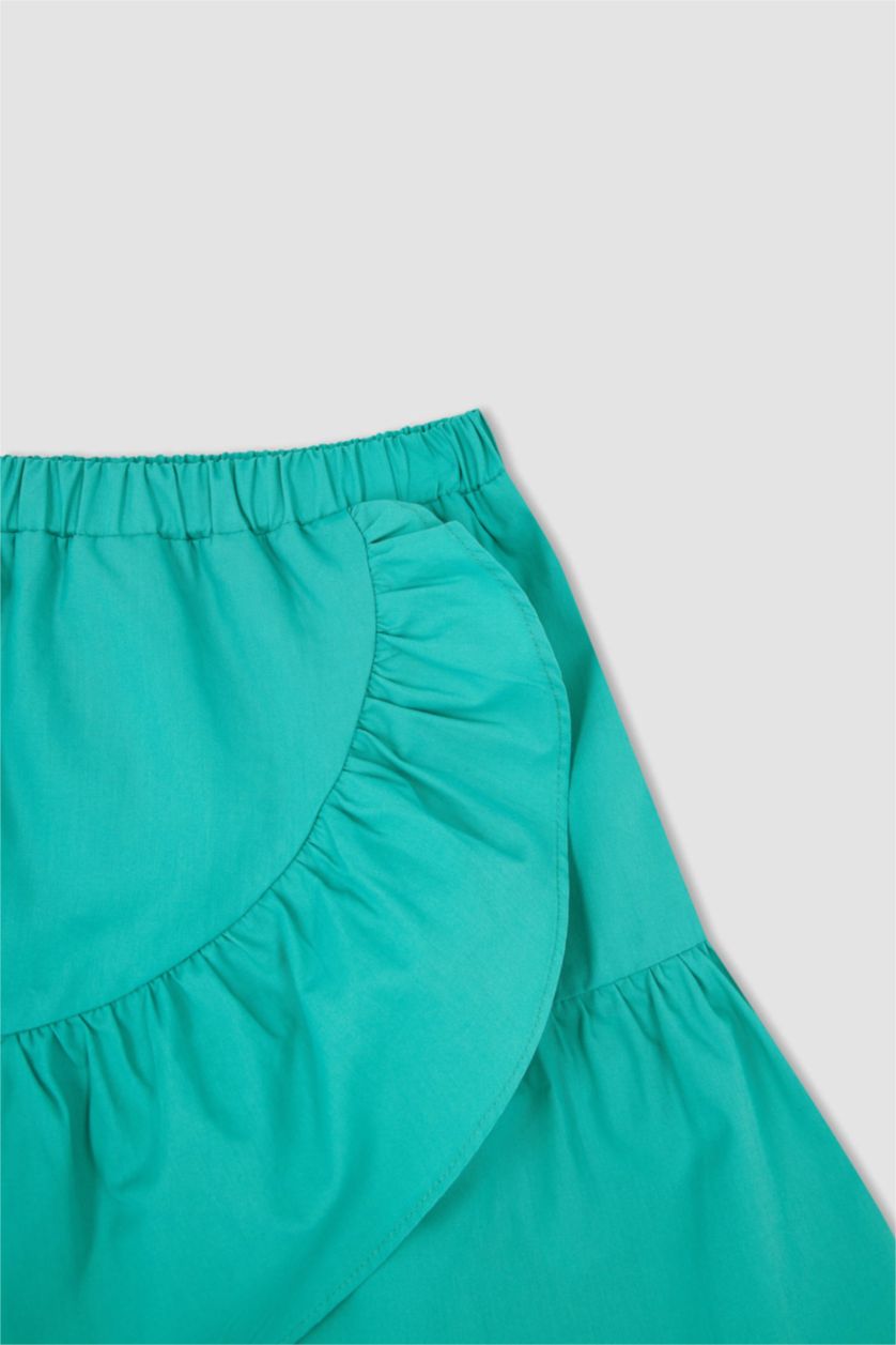 GIRLS & TEENS Turquoise Girl Regular Fit Elasticated Waist Mini Skirt