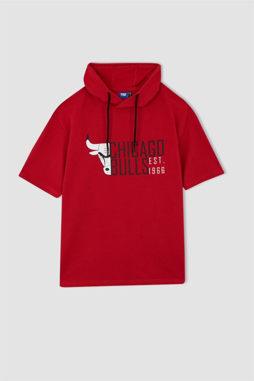 Erkek Kırmızı Oversıze Sweatshirt Kumaşı Kısa Kollu Tişört