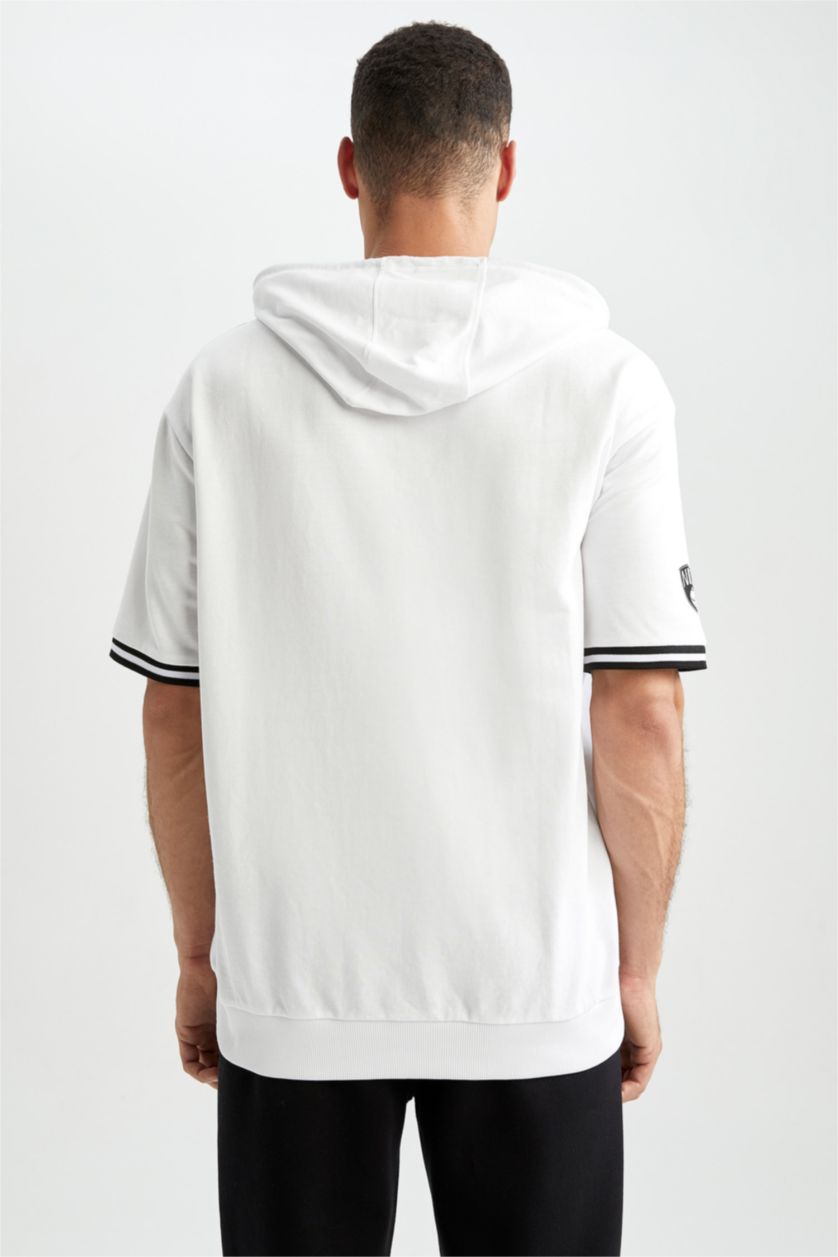 HOMME Blanc Defacto Fit T-shirt surdimensionné sous licence NBA Brooklyn Nets