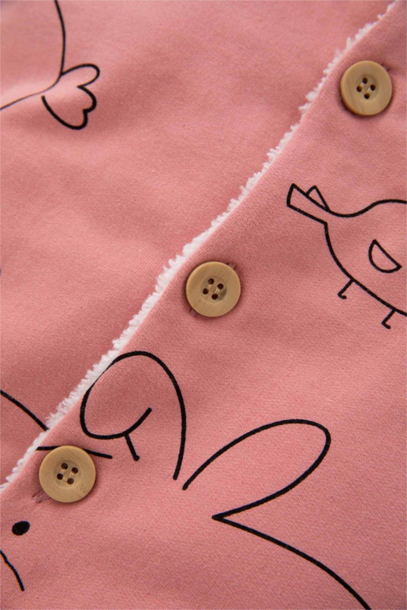 BABY GIRL Rose Baby Girl Hooded Plush Jumpsuit