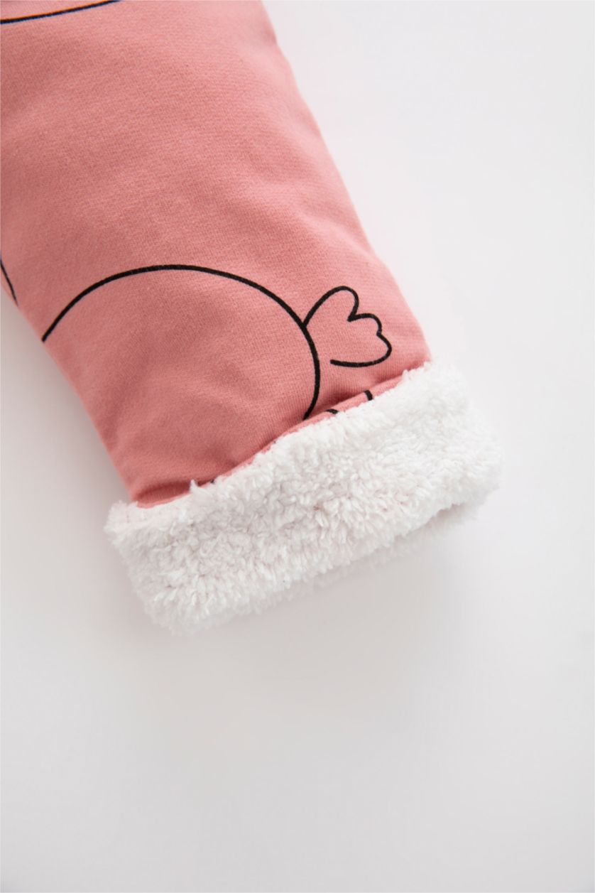 BABY GIRL Rose Baby Girl Hooded Plush Jumpsuit