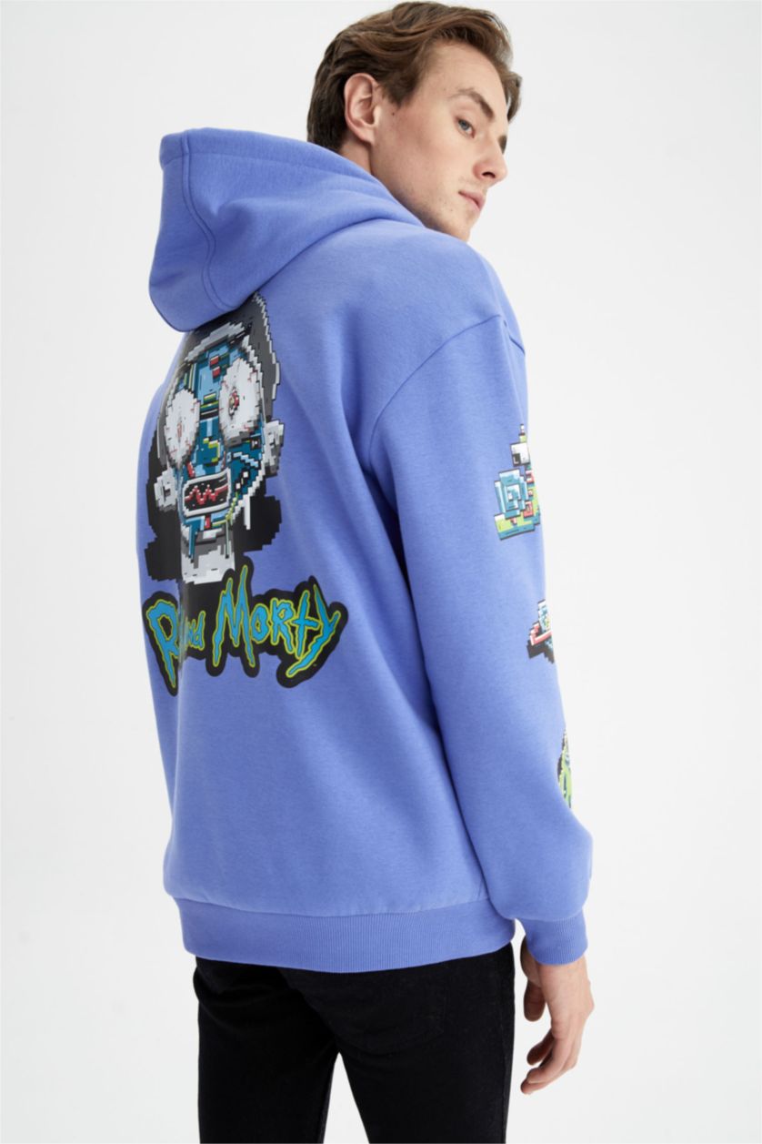 Erkek Menekşe Boxy Fıt Sweatshirt