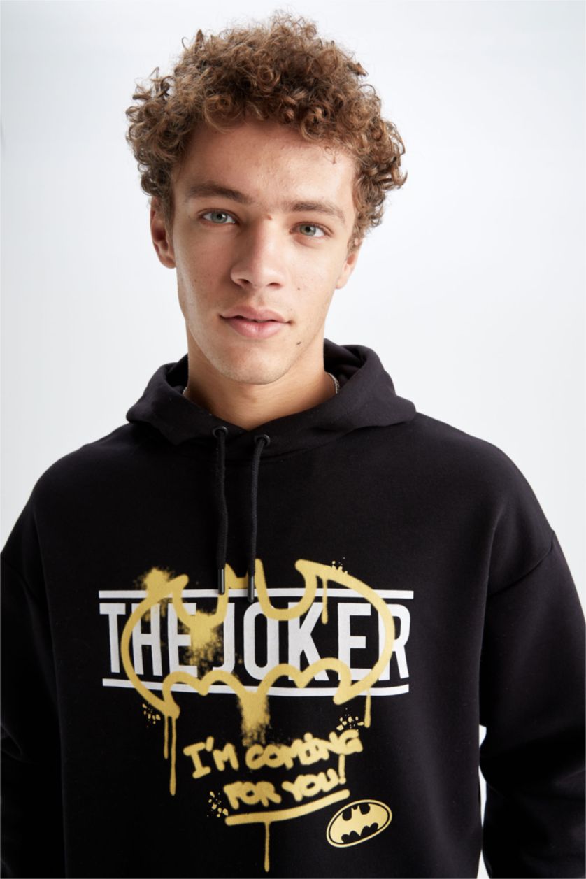 HOMME Noir Sweat- Shirt Coupe Oversize À capuche Batman