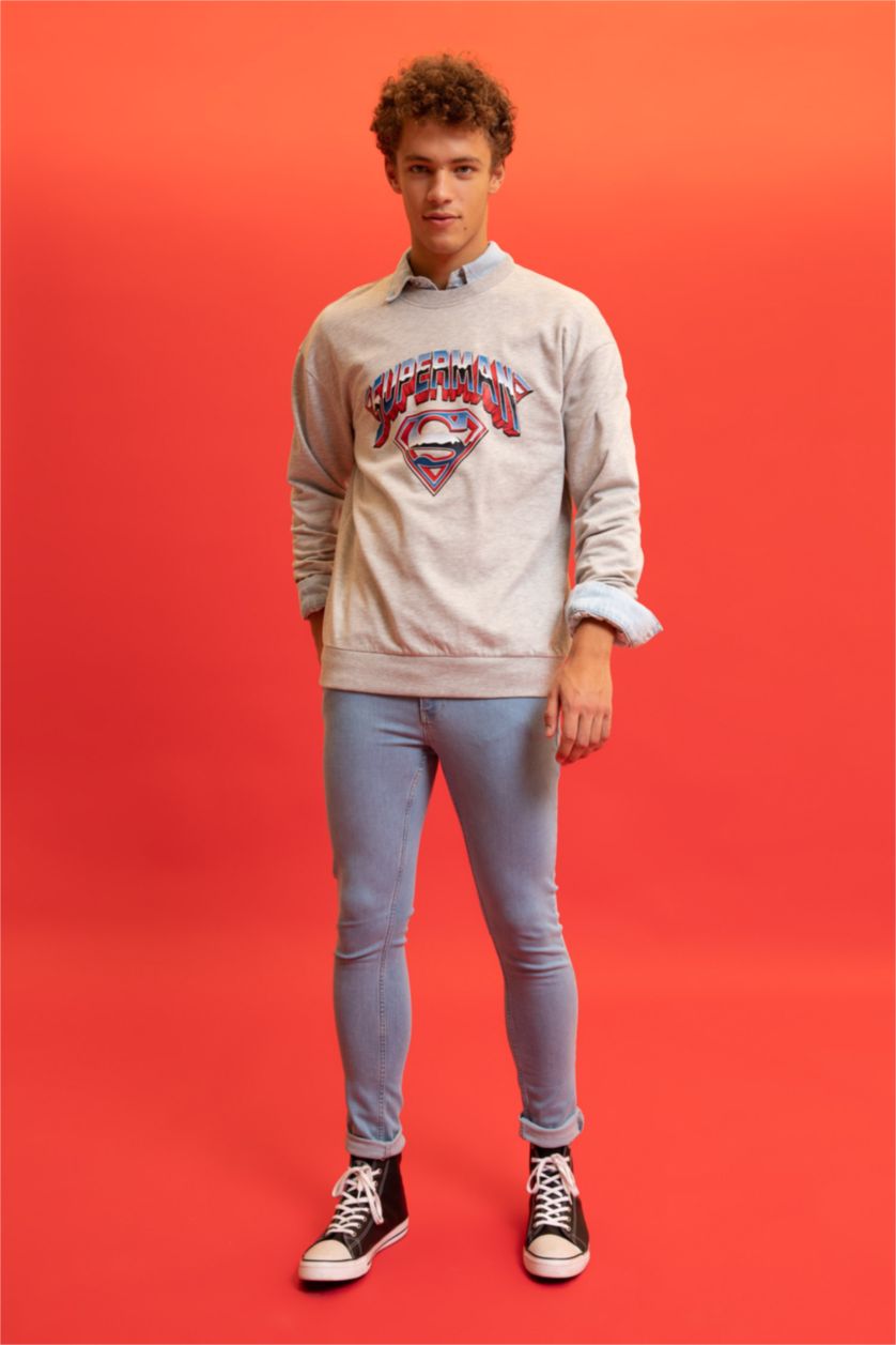 Erkek Grimelanj Boxy Fıt Sweatshirt Kumaşı Sweatshirt