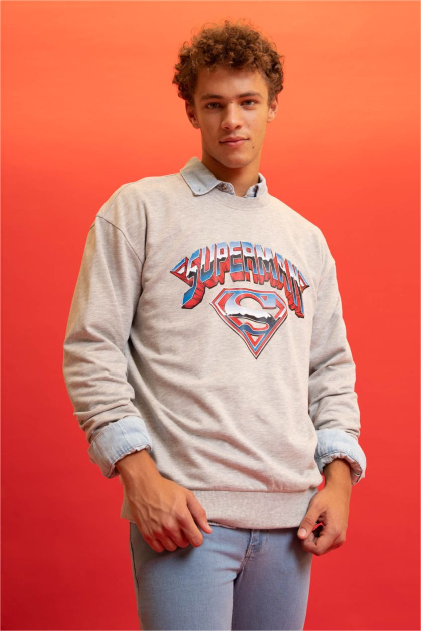Erkek Grimelanj Boxy Fıt Sweatshirt Kumaşı Sweatshirt