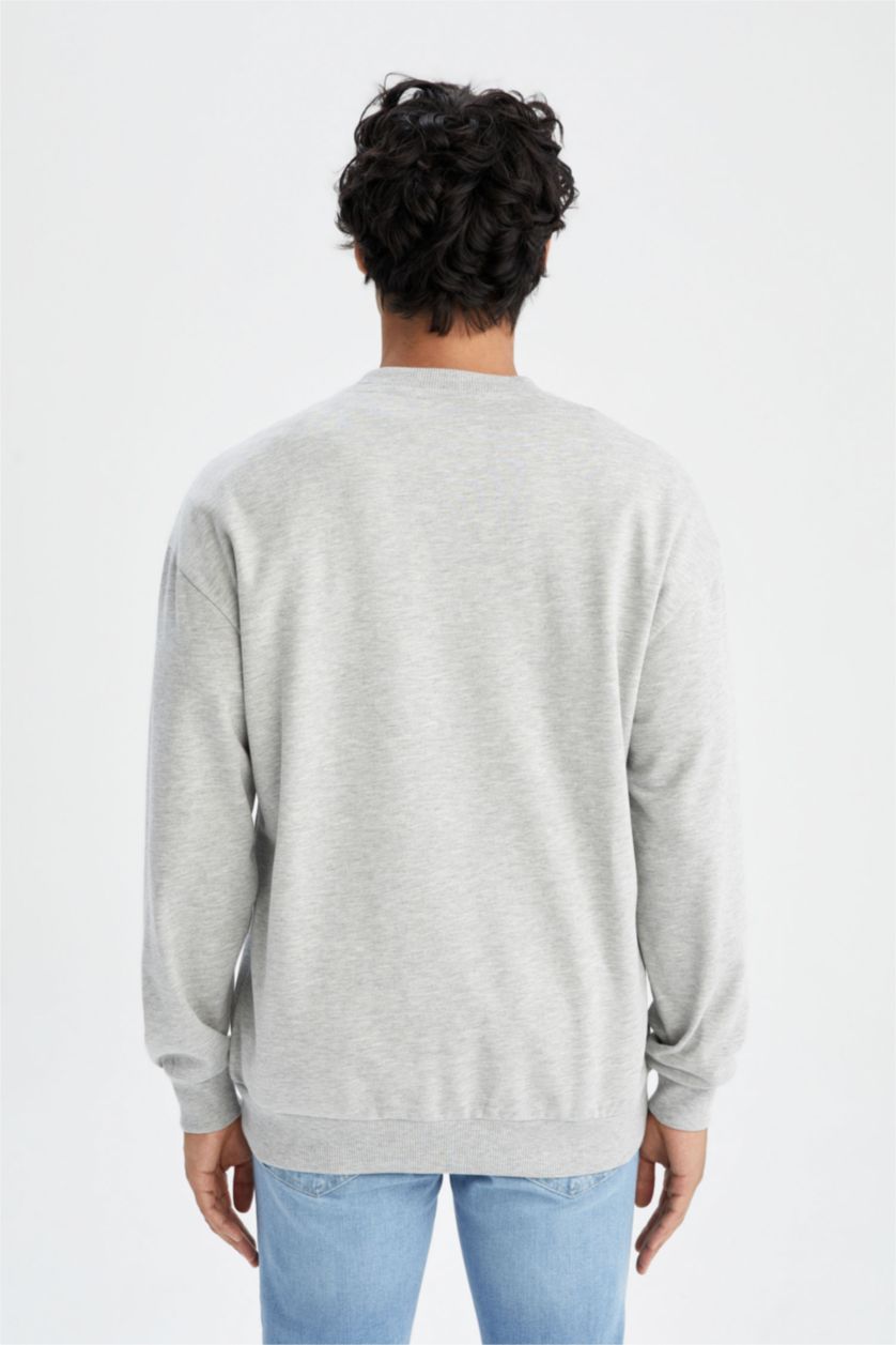 Erkek Grimelanj Boxy Fıt Sweatshirt Kumaşı Sweatshirt