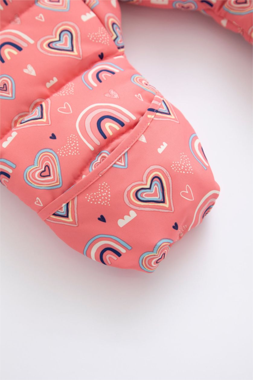 Kız Bebek Gülkurusu Kız Bebek Su İtici Kapüşonlu Polar Astarlı Astronot Mont