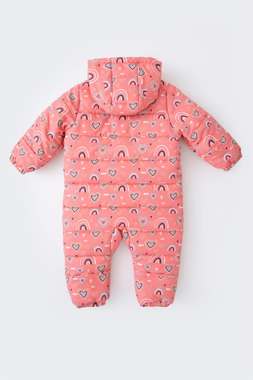 Kız Bebek Gülkurusu Kız Bebek Su İtici Kapüşonlu Polar Astarlı Astronot Mont