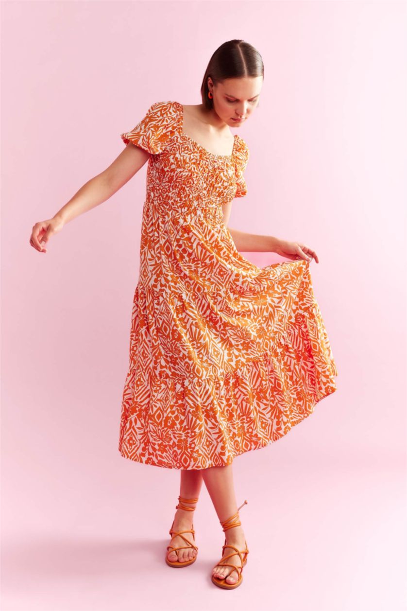 FEMME Écru Robes Col Carré