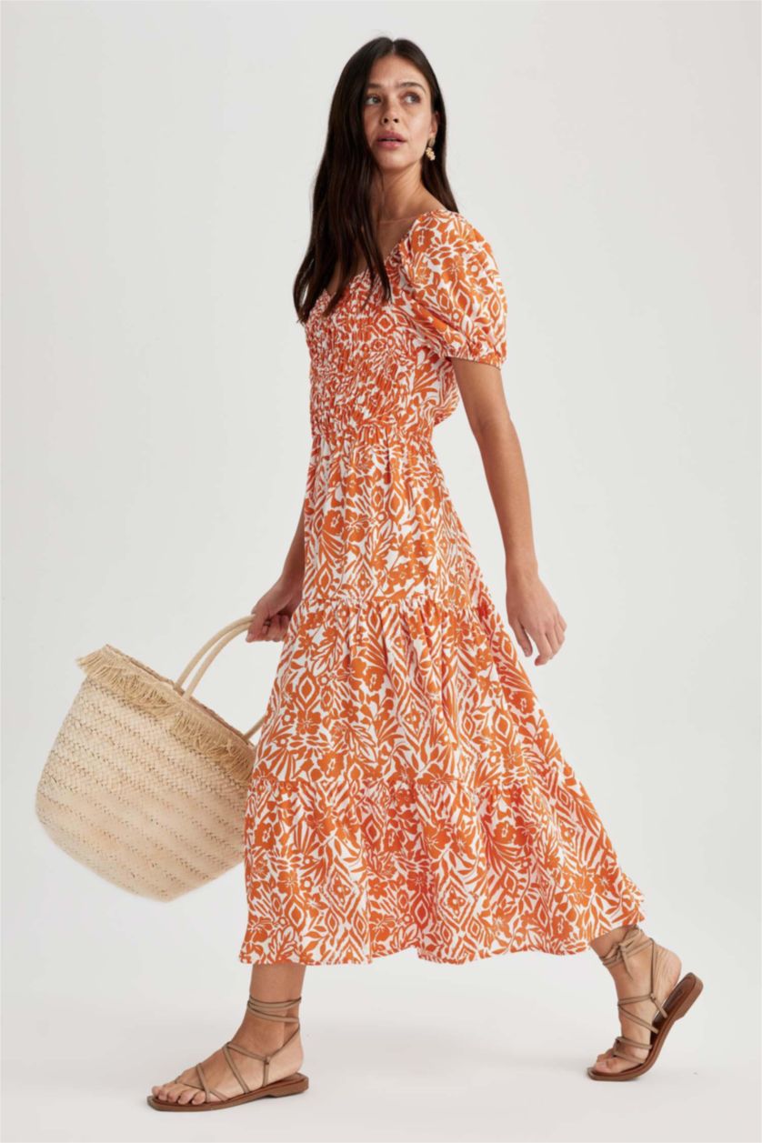 FEMME Écru Robes Col Carré