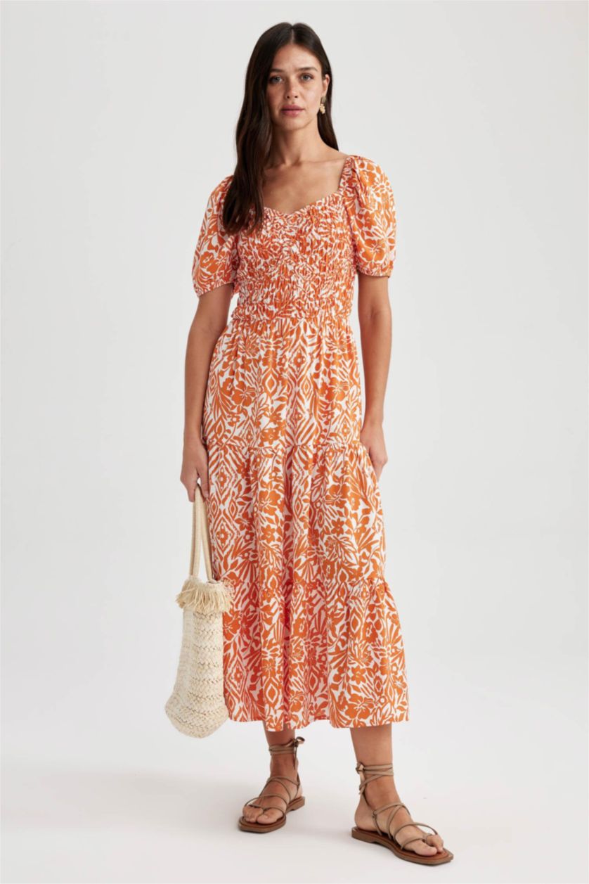 FEMME Écru Robes Col Carré