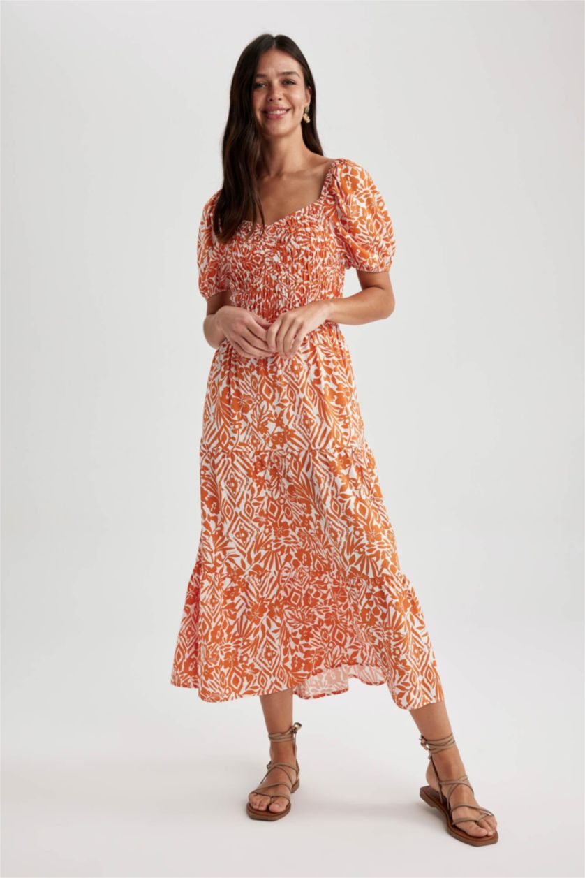 FEMME Écru Robes Col Carré