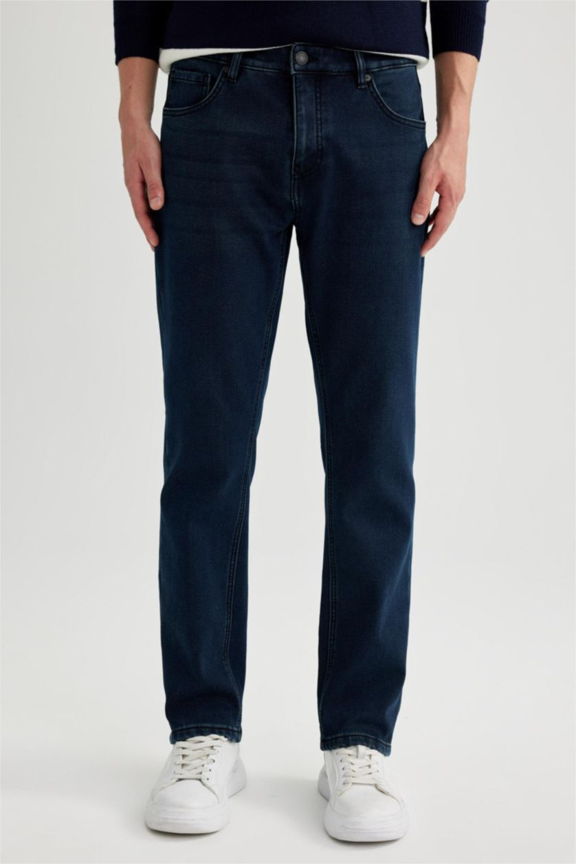 MAN Blue Black Sergio Regular Fit Trousers