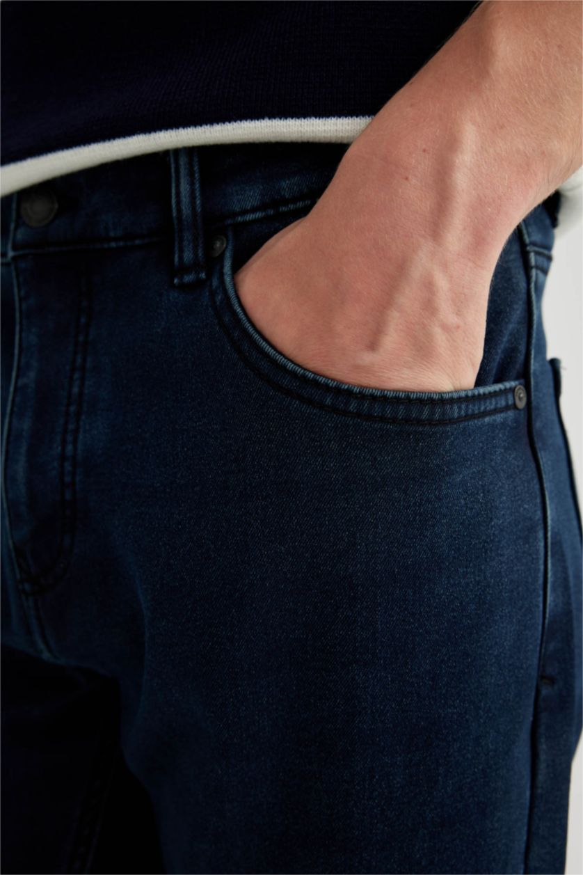 MAN Blue Black Sergio Regular Fit Trousers