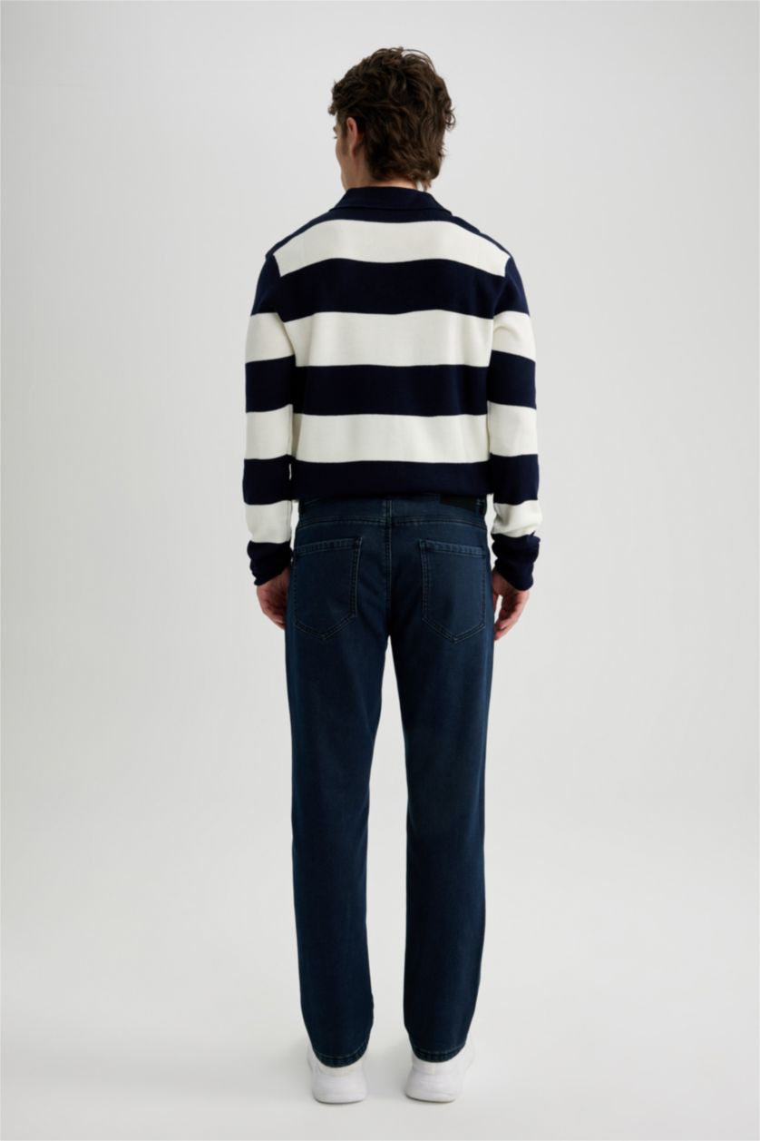 MAN Blue Black Sergio Regular Fit Trousers