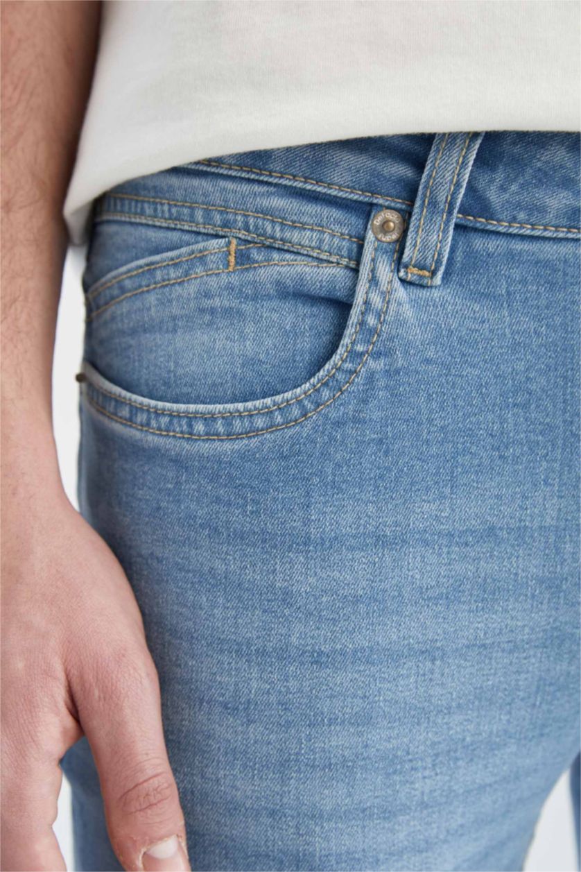 Erkek Açık Mavi Carlo Skınny Fıt Normal Bel Dar Paça Pantolon