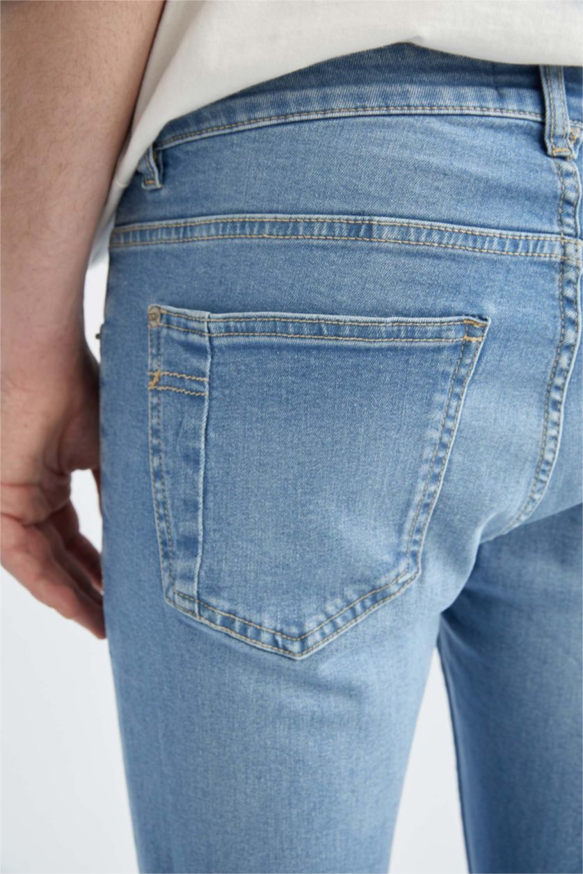 Erkek Açık Mavi Carlo Skınny Fıt Normal Bel Dar Paça Pantolon