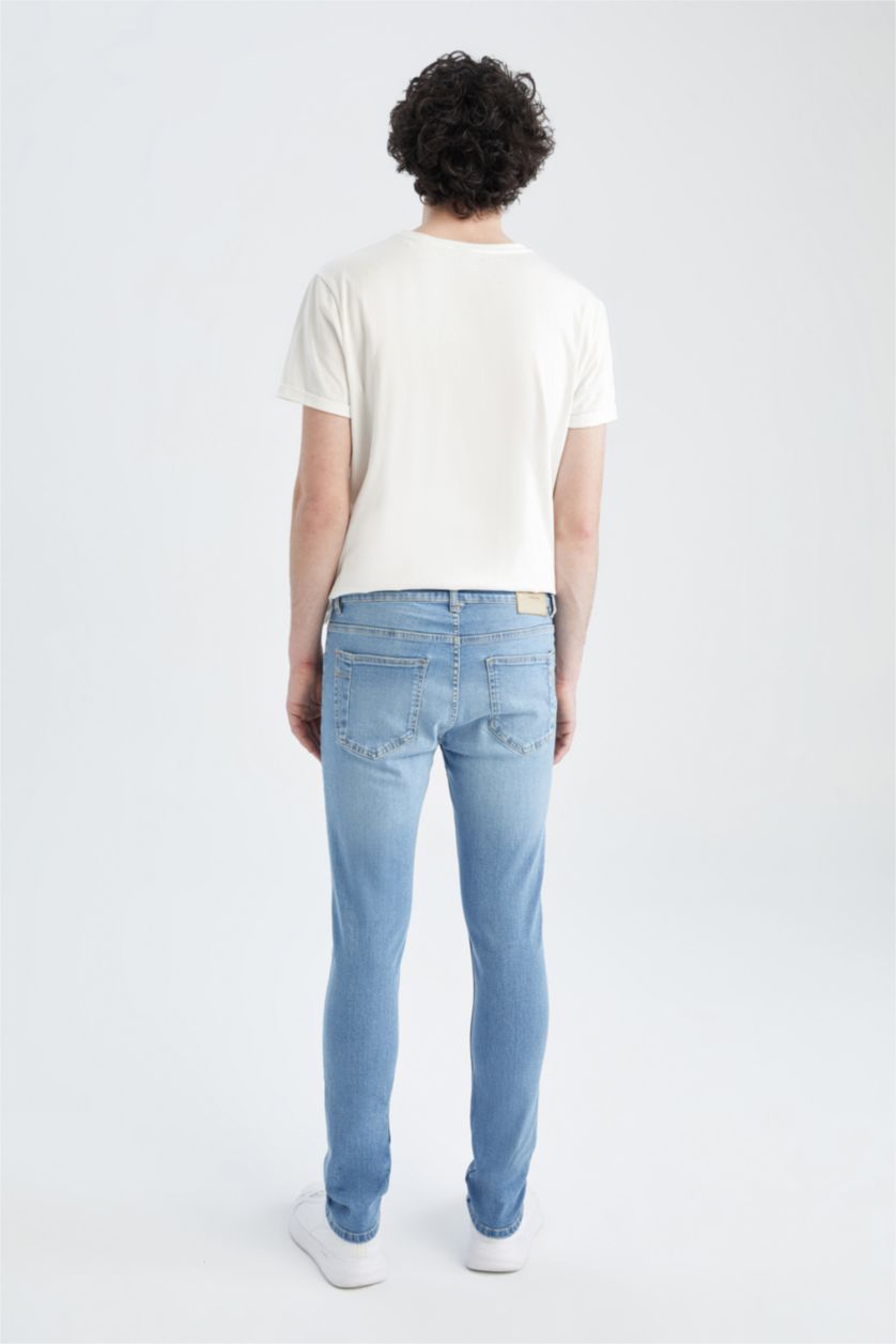 Erkek Açık Mavi Carlo Skınny Fıt Normal Bel Dar Paça Pantolon