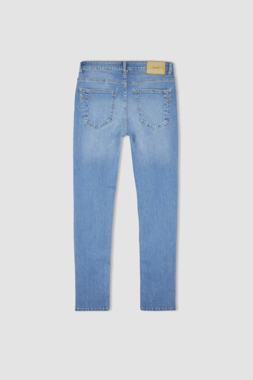 Erkek Açık Mavi Carlo Skınny Fıt Normal Bel Dar Paça Pantolon