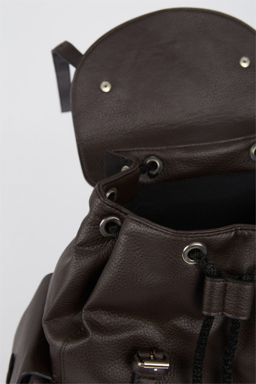 HOMME Marron Sac à dos en similicuir pour homme avec ceinture