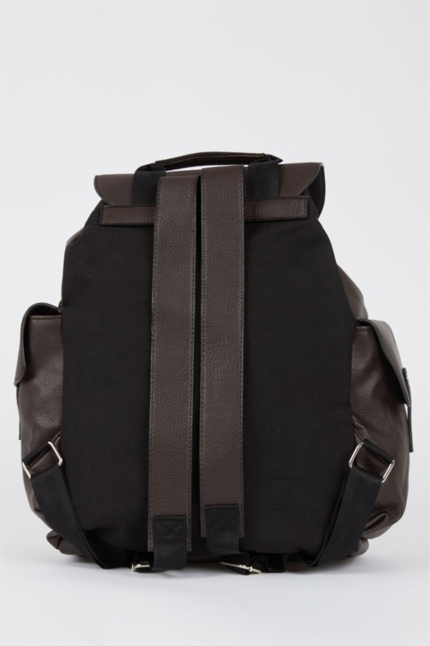 HOMME Marron Sac à dos en similicuir pour homme avec ceinture