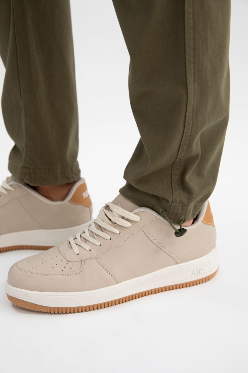 Мужчины Хаки Брюки джоггеры свободного кроя с карманами карго