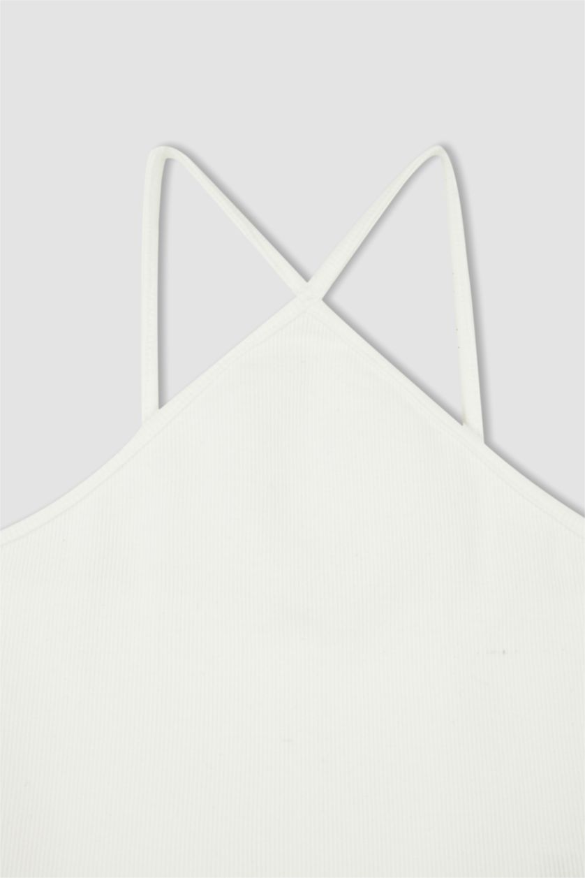 WOMAN White Fitted Cross Strappy Camisole Vest