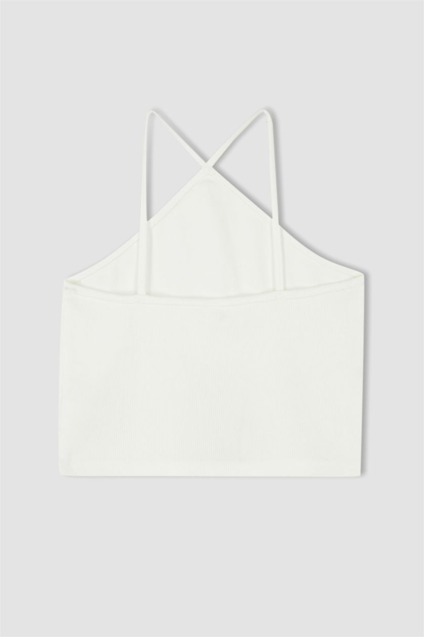 WOMAN White Fitted Cross Strappy Camisole Vest