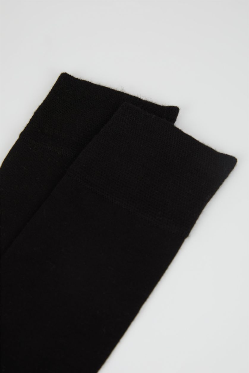 Erkek Siyah Erkek Dikişsiz 2'li Bambu Uzun Çorap