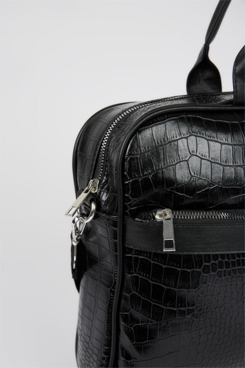 Kadın Siyah Croco İş & Laptop Çantası