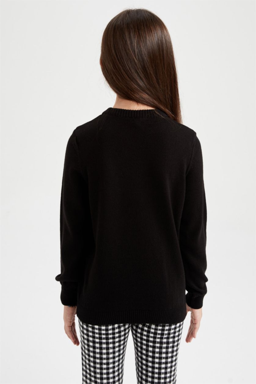 GIRLS & TEENS Black Girl Regular Fit Crew Neck Pullover