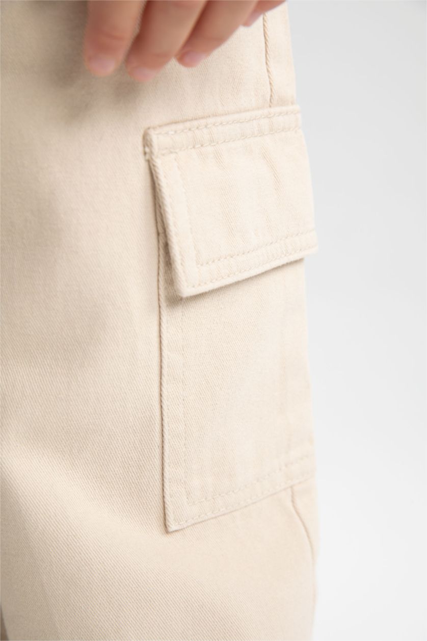 بناتي اللون الحجري بنطلون بناتي قطن برجل واسع