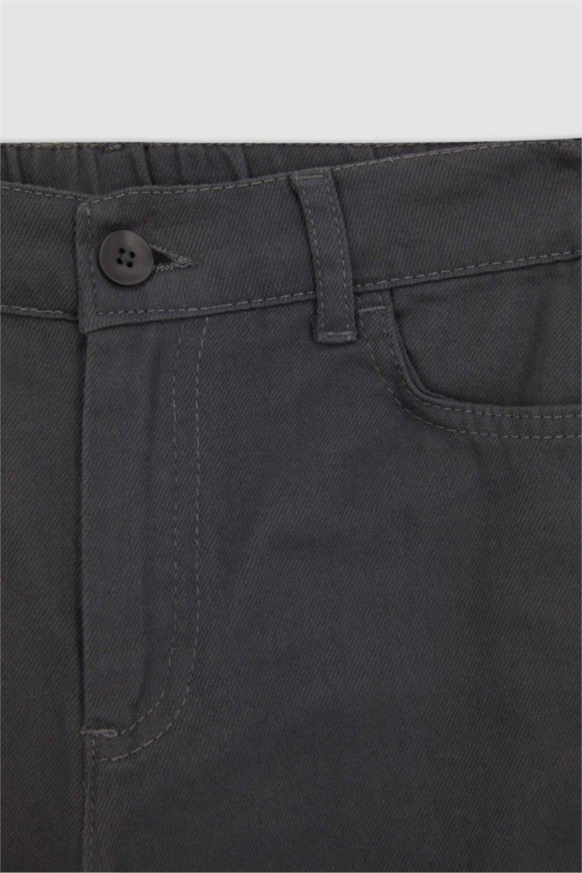 GIRLS & TEENS Anthracite Girl Wide Leg Cotton Cargo Pants