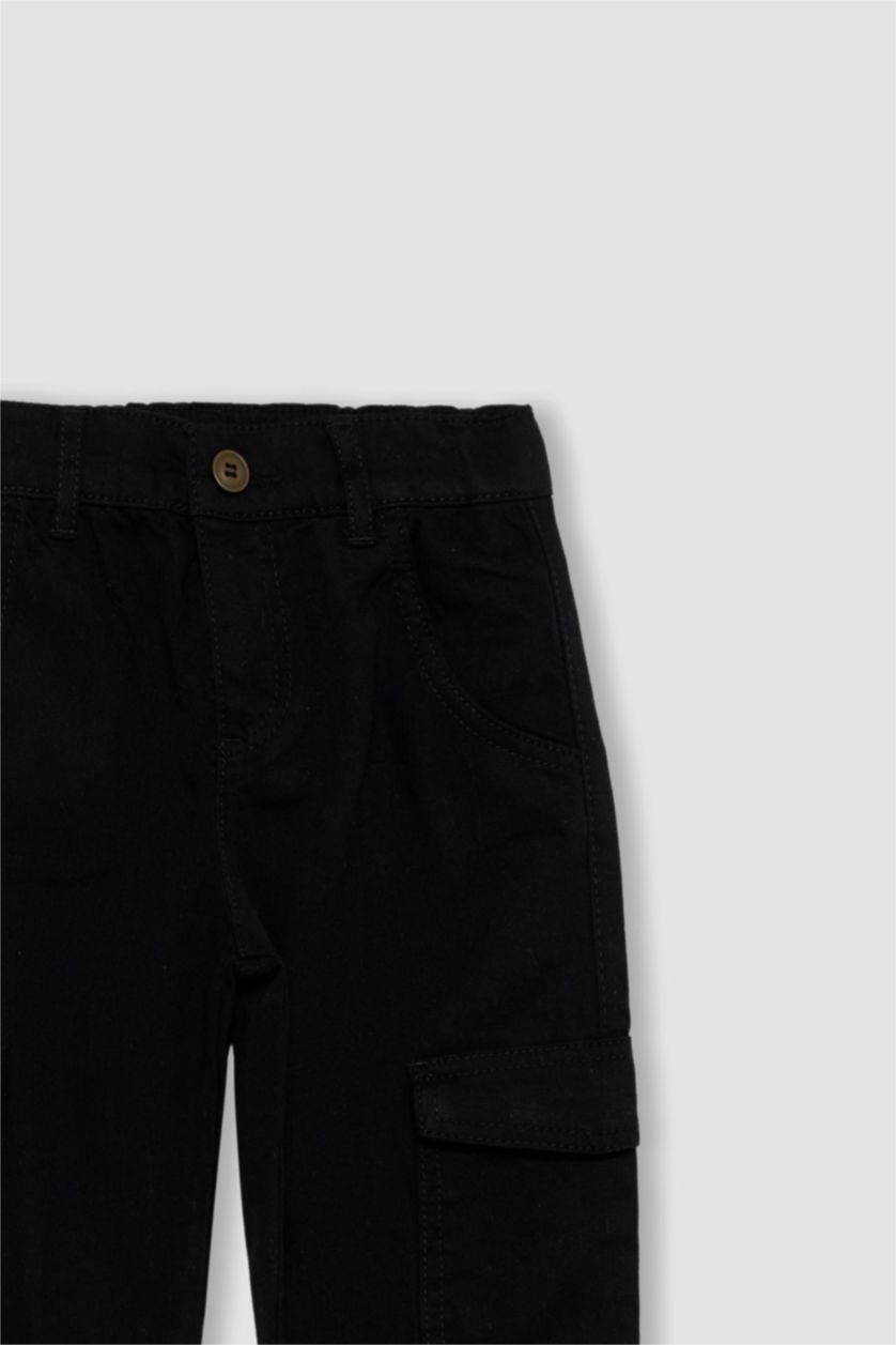 بناتي أسود بنطلون جوجر قطن بأستك من تحت