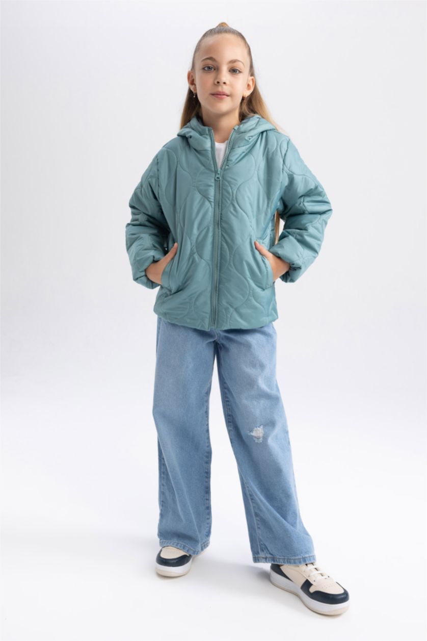 Дівчачий Бірюзовий Куртка водонепроникний стандартного крою для дівчаток