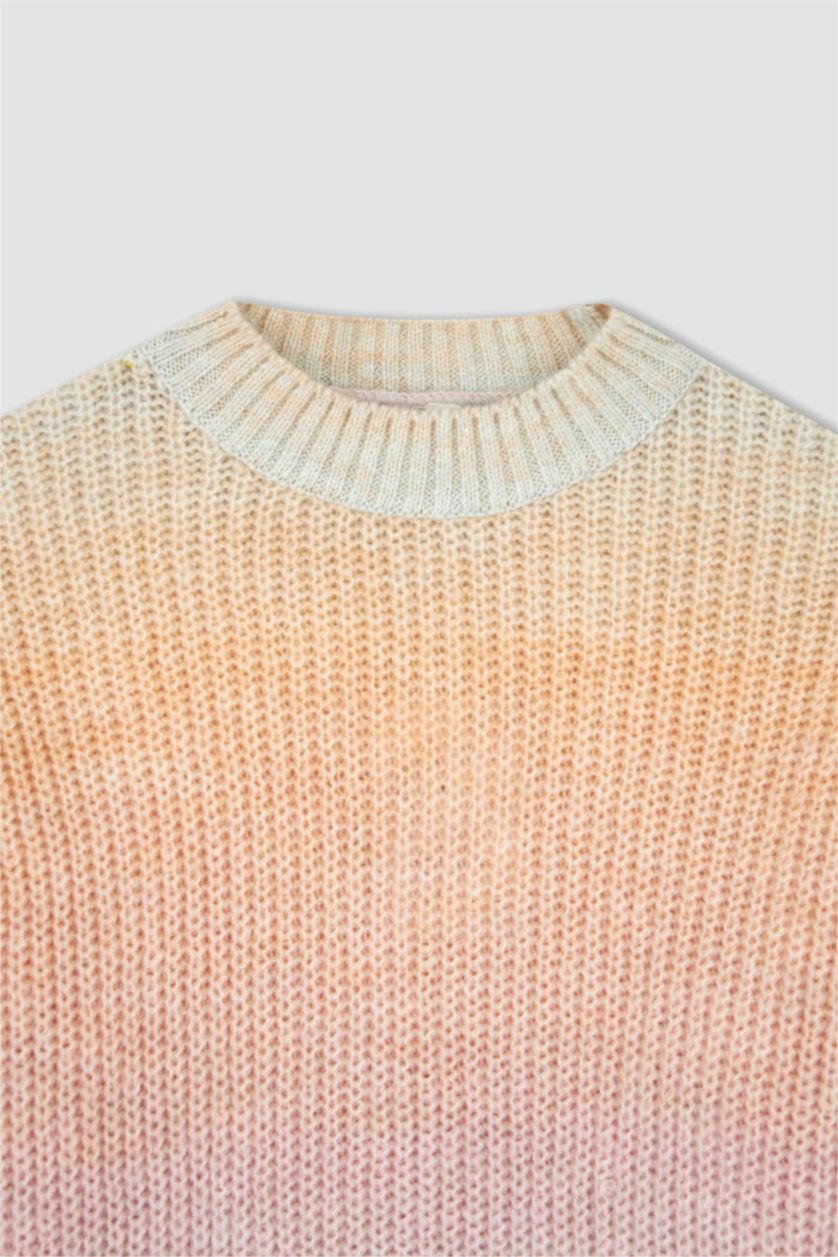 Девочки и подростки Светло-сиреневый Свитер с круглым вырезом для девочек