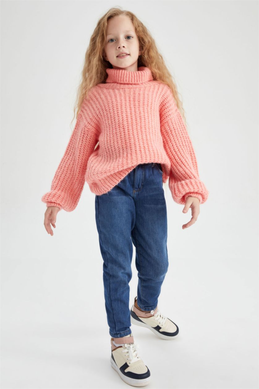 بنات مرجاني بلوفر تريكو اوفر سايز بياقة مدورة