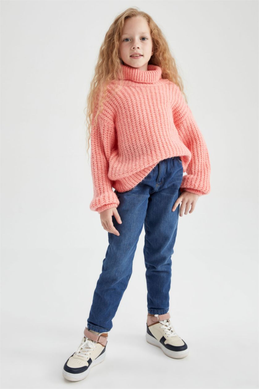 بنات مرجاني بلوفر تريكو اوفر سايز بياقة مدورة