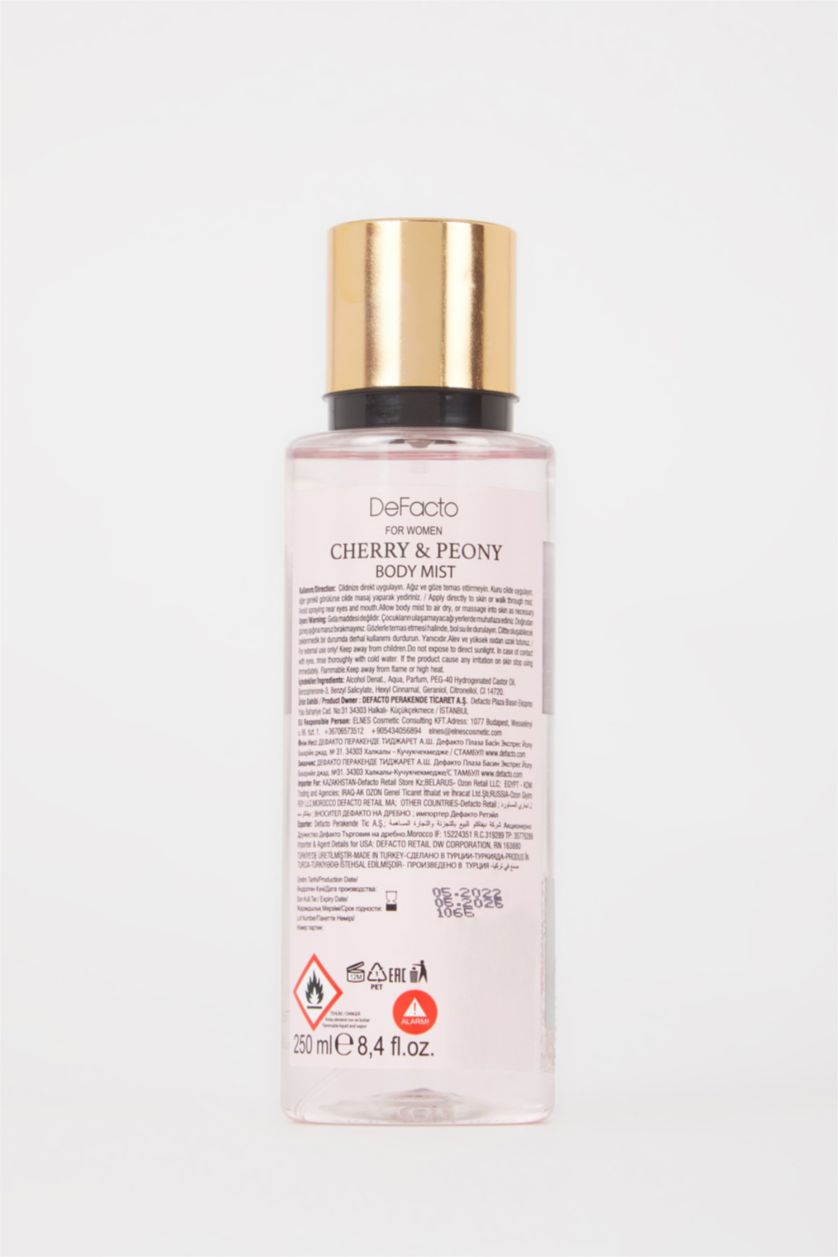 Женщины Оранжевый Спрей для тела Cherry&peony с цветочным ароматом для женщин 250 мл