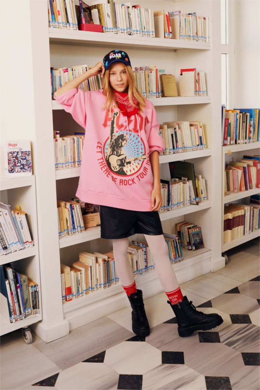 بناتي أسود شورت بناتي جلد صناعي